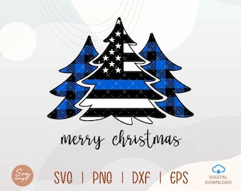 Blue Line Christmas Tree Svg, Police Officer Christmas Svg, Thin Blue Line Svg, Merry Christmas Svg, Christmas Tree Svg, Police Chistmas Svg