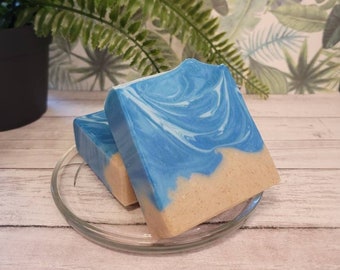 Bali Breeze Cold Process Body Soap Bar  (Vegan) (4.5 oz) Handmade , Beach Ocean Themed, Summer Soap