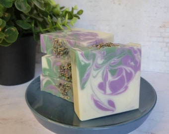 Lavender Sage Cold Process Body Soap Bar  (Vegan) (4.5 oz) Handmade