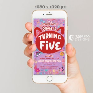 Turning Red, Red Panda Birthday Invitation | Pastel Pink | Evite Text Email | Editable Template | Instant Download
