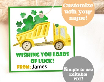 Afdrukbare St Patricks Day-tag | Sint Patty's Day | Veel geluk - Direct downloaden