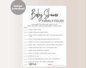 Baby Family Feud Game | Baby Shower Games | Instant Download | Printable  | Minimalist Modern | Baby Shower SD1