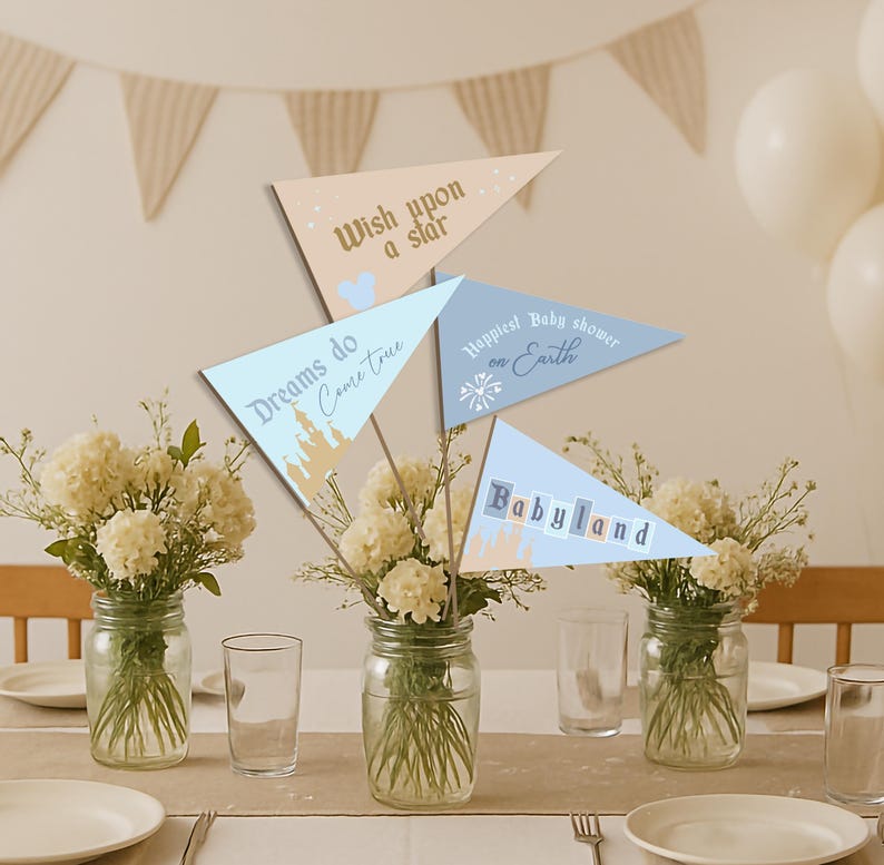 Niebieski spersonalizowany znak Disneyland, znak na baby shower, znak urodzinowy, pobieranie cyfrowe, minimalistyczny nowoczesny | Urodziny chłopca zdjęcie 16