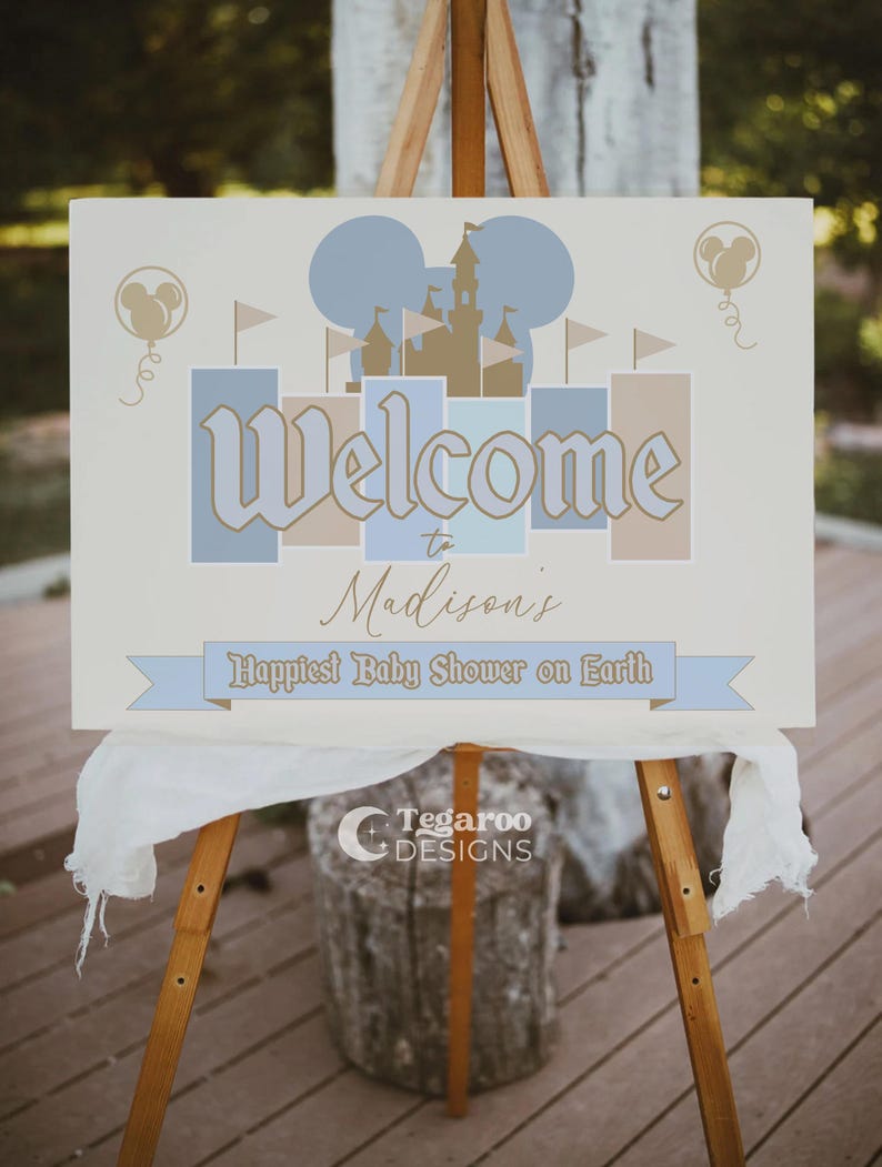 Blå Disneyland babyshower-inbjudningsset för pojkar | Lyckligaste babyshowern på jorden | Blöjlotteri | Böcker för bebisar | Babyland-inbjudan bild 13