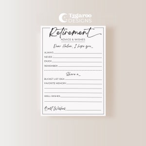 EDITABLE Retirement Advice and Wishes Party Game, Activity | Fun Retirement Party man or Woman | Modern | Work Place games | Customizable