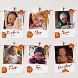 Basketball Rookie of the Year First Year Photo Milestone Banner | Fully Customizable | Little Rookie | Milestone Photos | 1st Year Photos