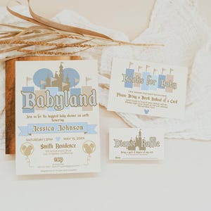 Blue Disneyland Baby Shower Bundle | Babyland Bundle | Invitation Set | Signs | Cupcake Toppers | Pennants | Banners | Boy Baby Shower image 15
