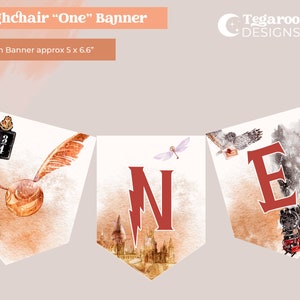 Wizard High Chair ONE Banner | 1st Birthday | Cake Smash One | Chosen One First Birthday | Owls | Magical Wizards Witches | Template