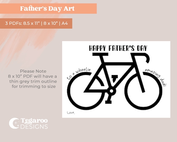 Lustige Vatertagskarte Für Biker-Papa – Fahrrad-Design Mit Umschlag, 15x15 Cm