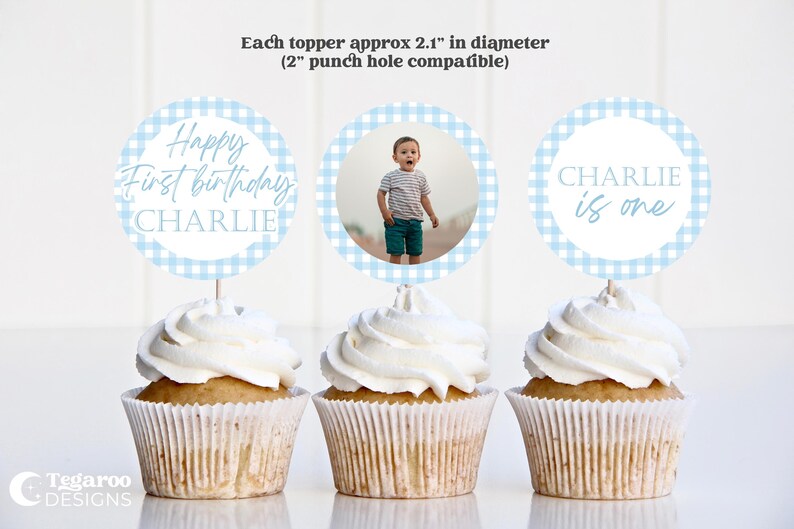 Blue Gingham Time Capsule Sign and Note Set | First Birthday Decor ...