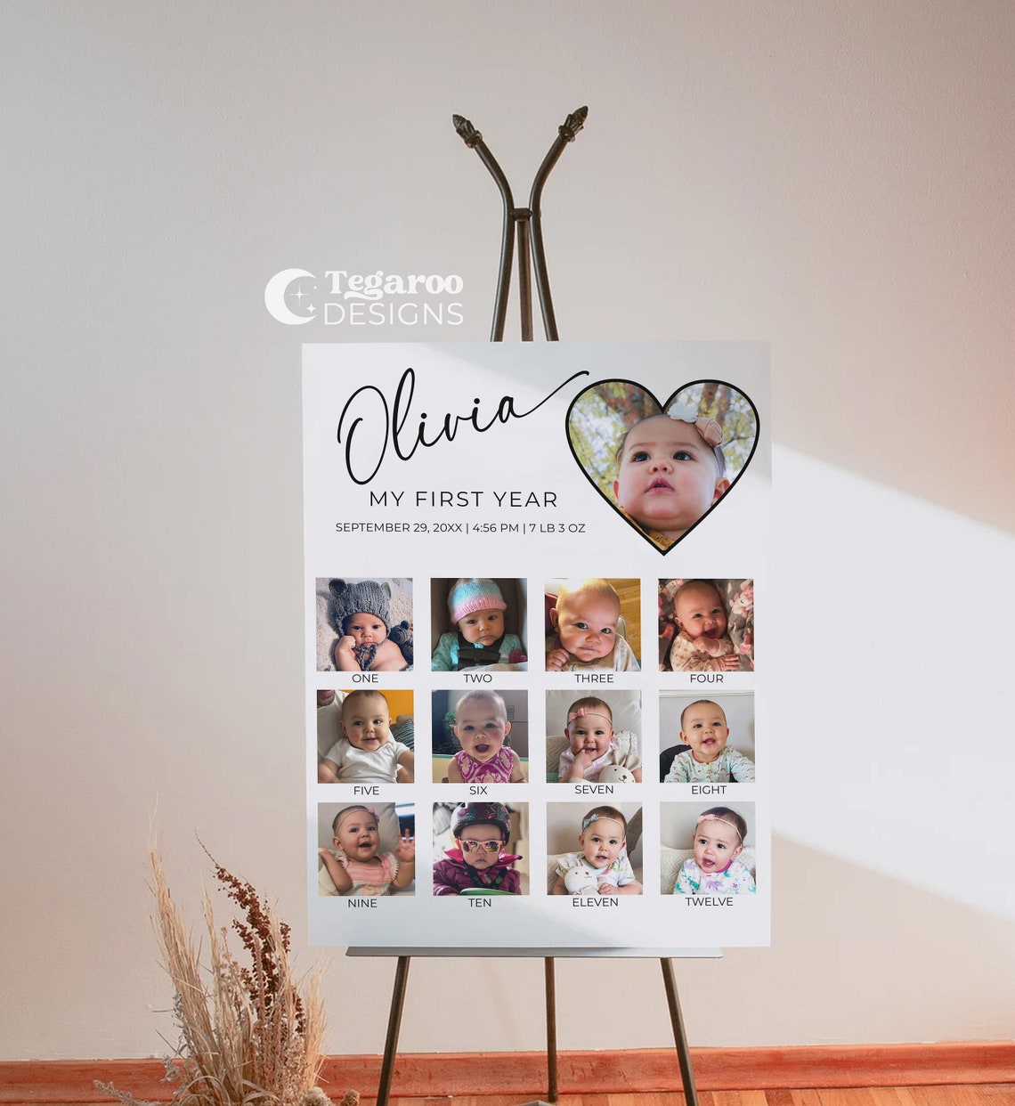 Heart Baby's First Year Poster in Pictures | 1st Birthday Year in ...