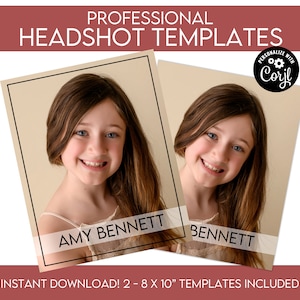 Professional Headshot Template | Actor Headshot Template | Acting Template |  8 x 10 Headshot | Adult Child Headshot Template | Customizable