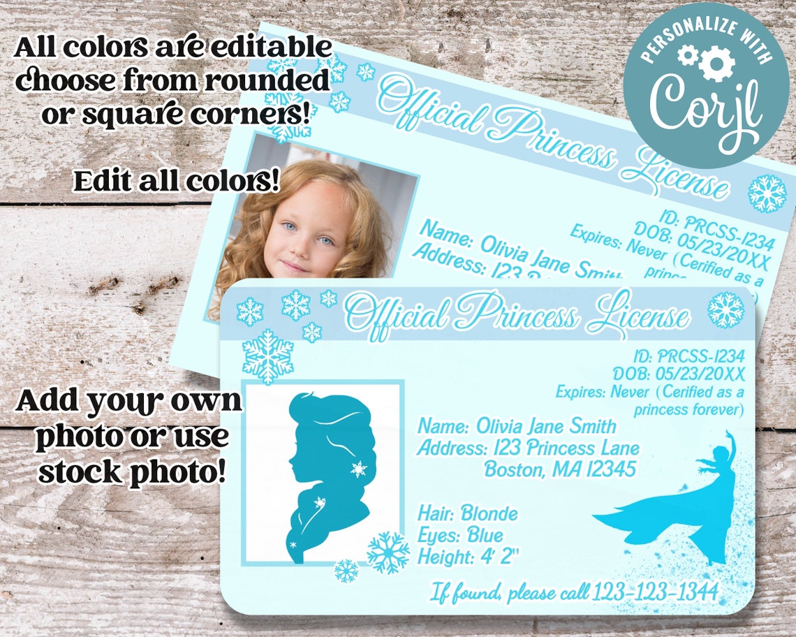 Personalized Princess License | Drivers License | Kids License | Child ...