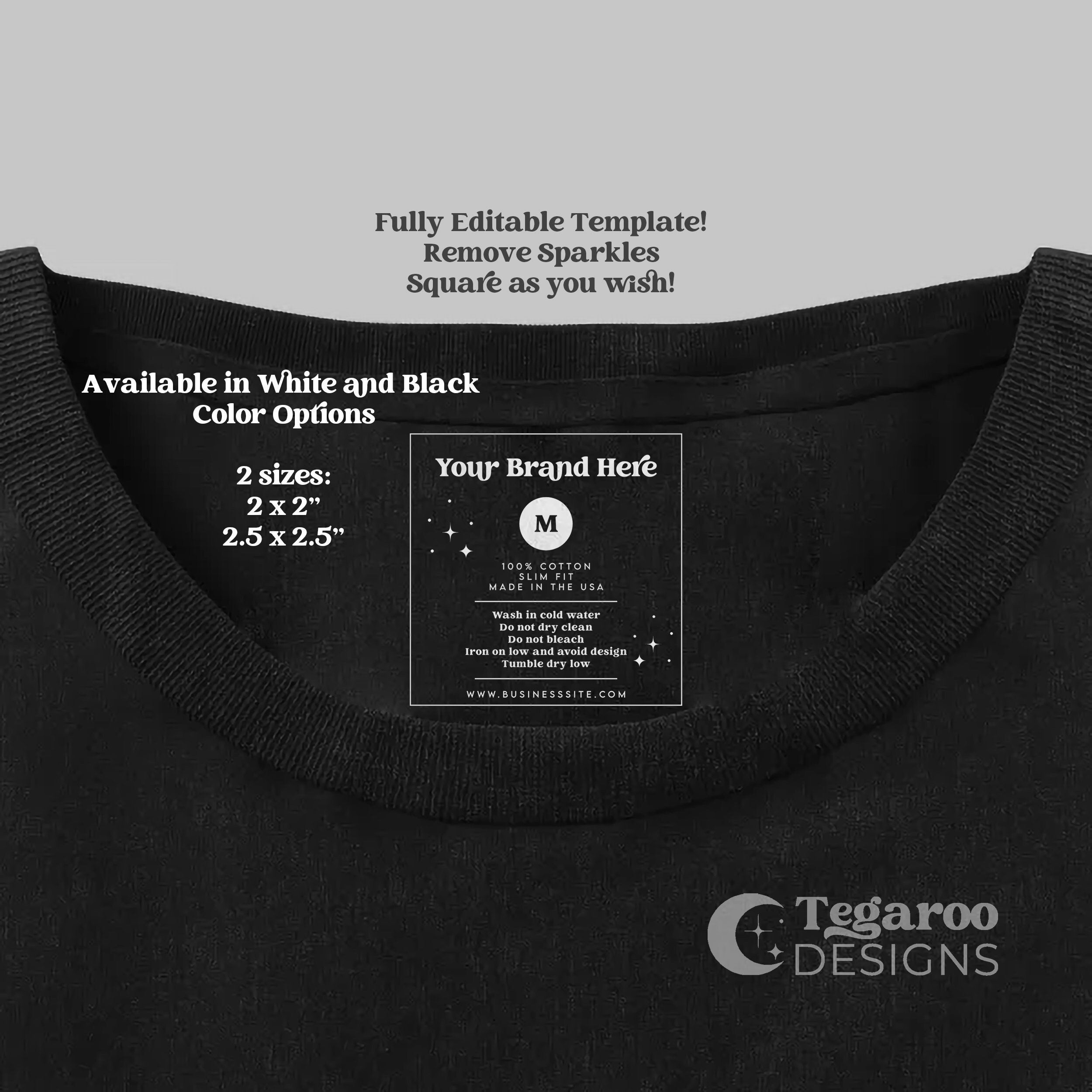 Editable Retro Tagless Label | Shirt Clothing Label | Editable Tag ...