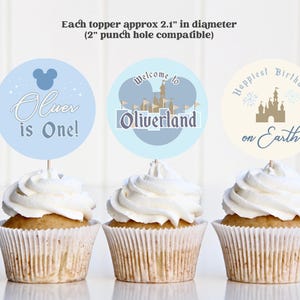 Póster con foto del primer cumpleaños del niño de Disneyland azul / El cumpleaños más feliz del mundo / Póster con foto del primer año / El primer año del bebé / El año en fotos imagen 10