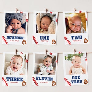 Honkbal Rookie van het jaar Eerstejaars Foto Milestone Banner | Volledig aanpasbaar | Kleine groentje | Mijlpaalfoto's | 1e jaars foto's