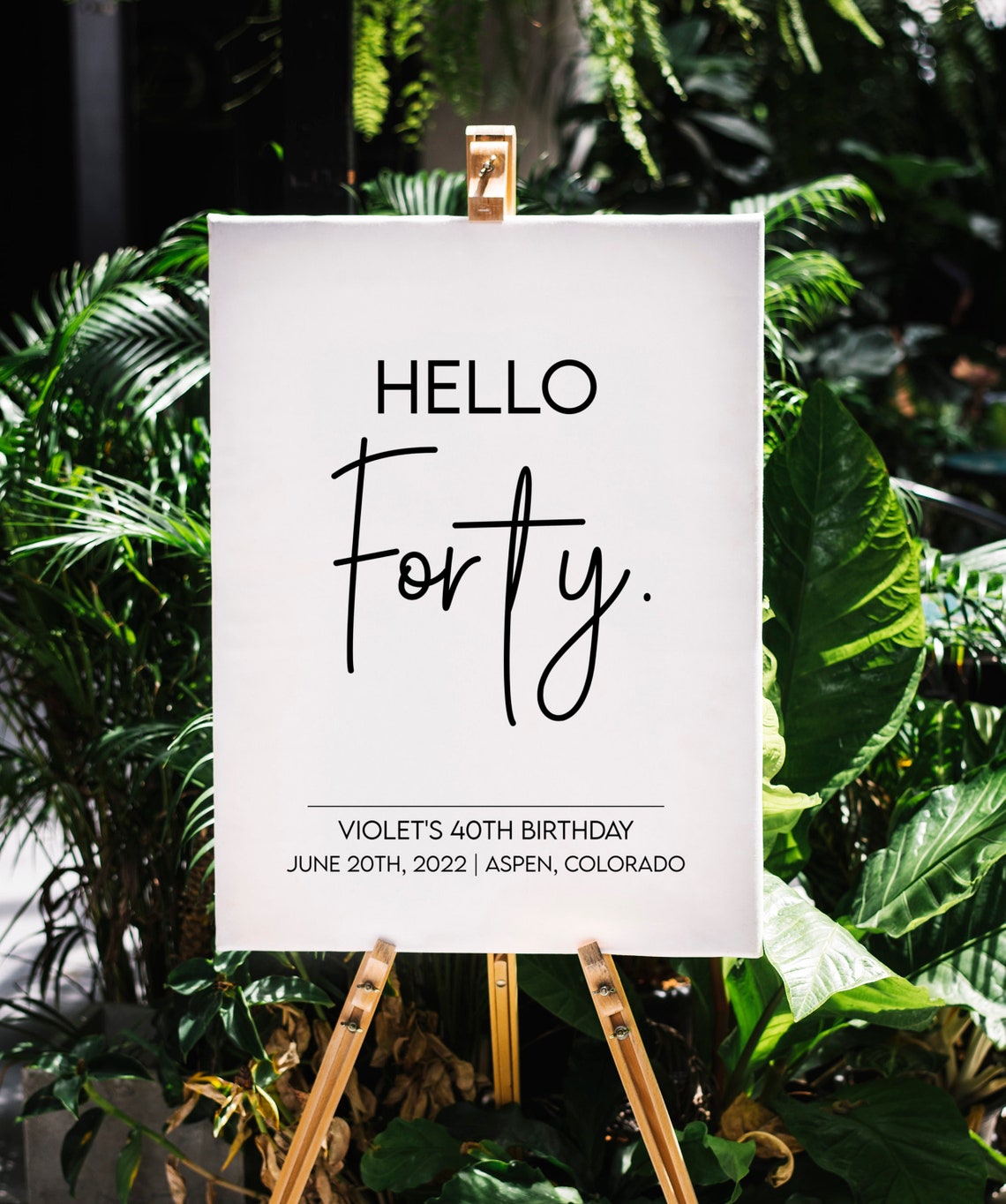 Minimalist Modern Chic 40th Birthday Welcome Sign | Hello Forty 40 ...
