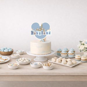 Blå Disneyland babyshower-inbjudningsset för pojkar | Lyckligaste babyshowern på jorden | Blöjlotteri | Böcker för bebisar | Babyland-inbjudan bild 16