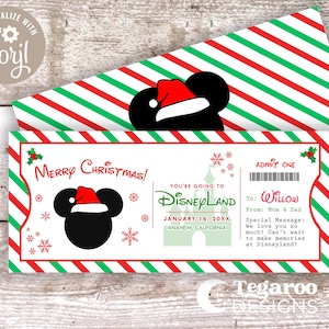 Regalo sorpresa para Navidad en el parque temático Disneyland / Para niños / Para él / Para ella / DIY Editable Personalizable