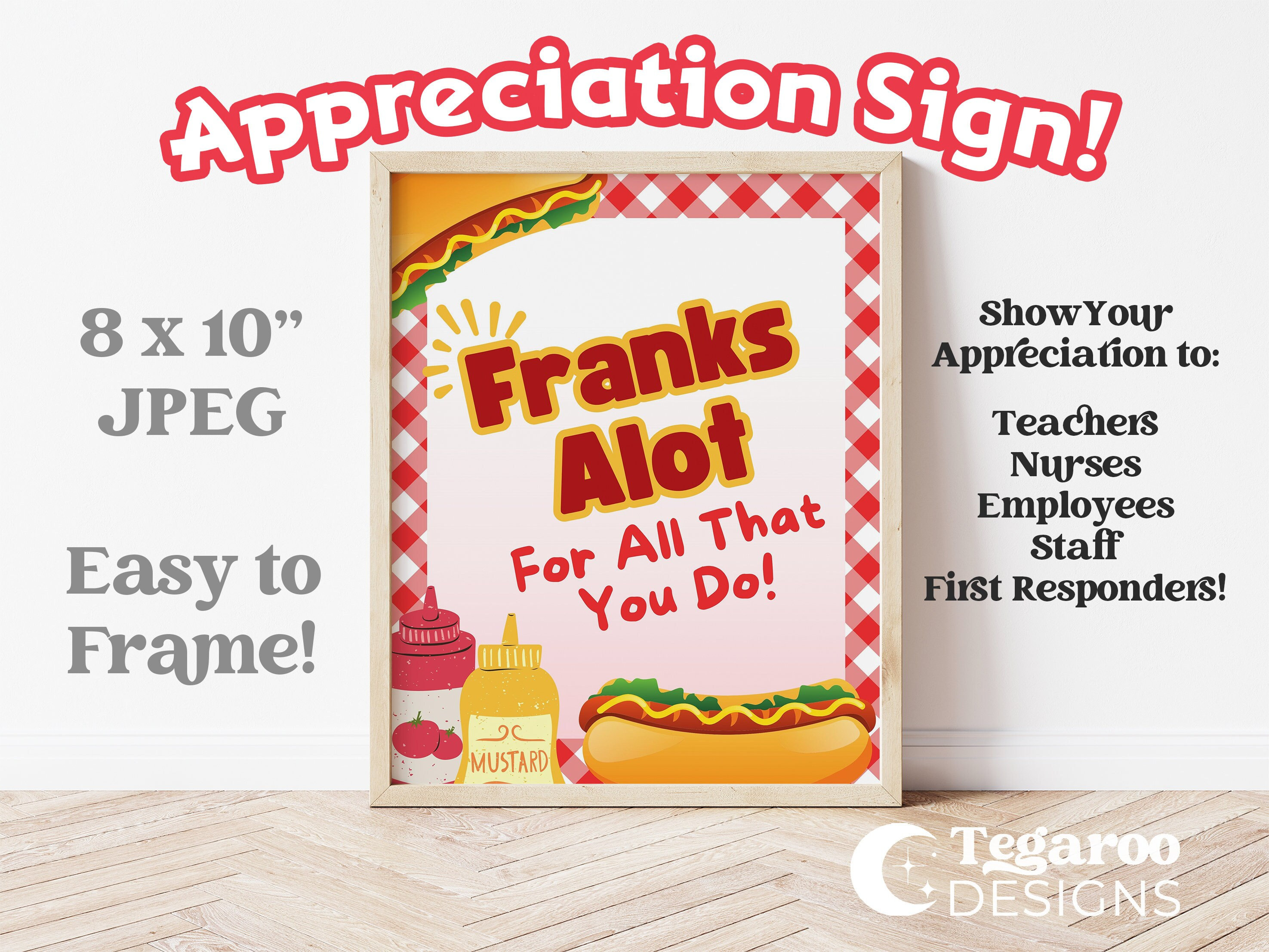 Hot Dog Sign | BBQ Grill Sign | Franks A Lot | Appreciation Week ...