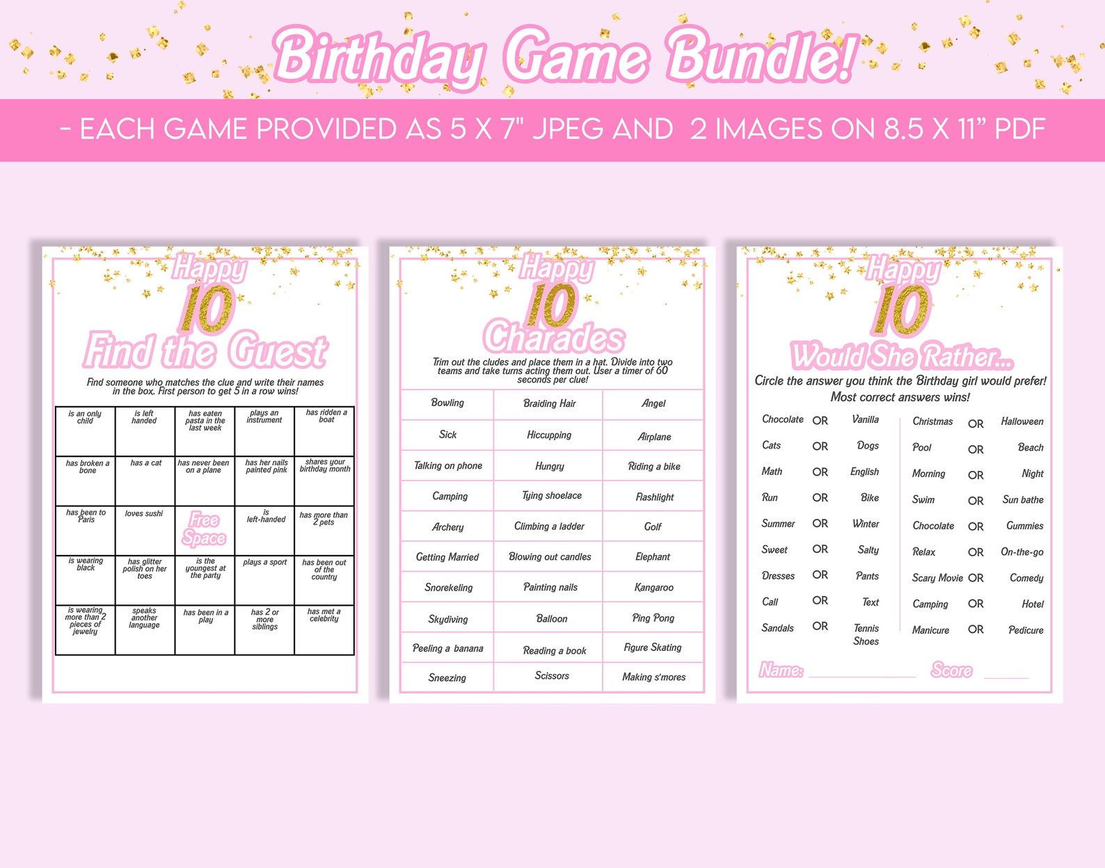 10th Birthday Games, 10th Birthday 10th Party Games, 10 Year Old ...