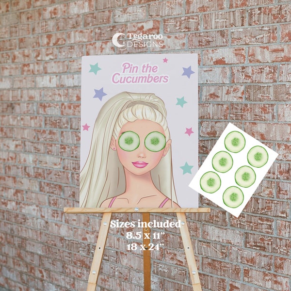 Pin the Cucumbers on the Girl | Dolly Doll  | Spa Party Activity | Glam Make up | Spa Party Game | Pin the Cucumbers | Let's go Party