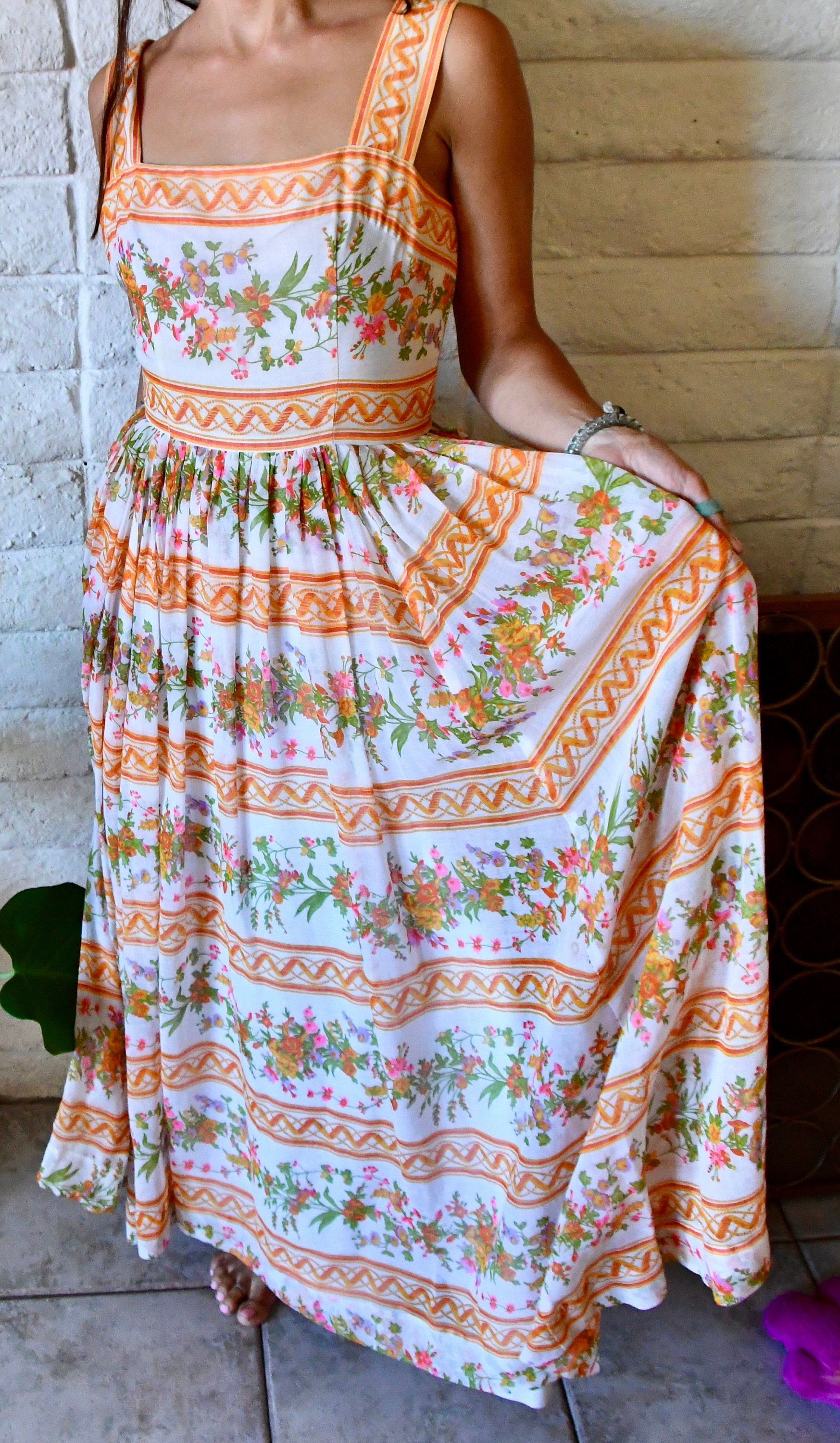 blue dress for baby girl Vintage 70s Dress Boho Maxi Dress Quilted Patchwork Abstract Floral Turtleneck Winter Dress Size S Sz. 4