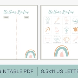 Bedtime Routine Chart Printable | Digital Download