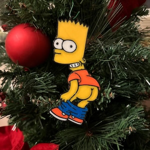 Bart Simpson mooning meme Christmas ornament