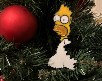 Homer Simpson in the bush meme Christmas ornament