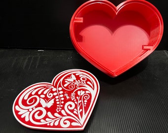3D printed heart shaped box