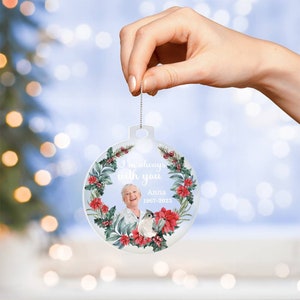 Personlig akrylprydnad, julklappsprydnad, anpassad fotoprydnad, namn- och datumprydnad, unik julprydnad, minnesprydnad bild 5