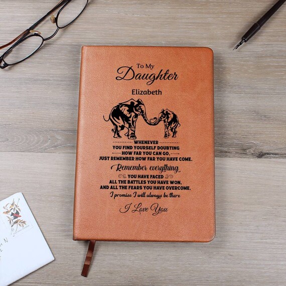 To My Daughter Personalized Leather Journal, Personalized Daughter Gifts, Custom Journal Notebook, Gift for Daughter