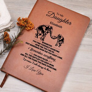 To My Daughter Personalized Leather Journal, Personalized Daughter Gifts, Custom Journal Notebook, Gift for Daughter image 2