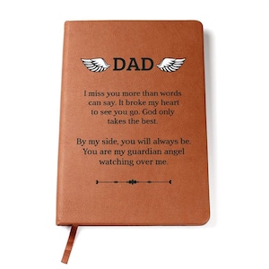 Pérdida del diario de duelo del padre, te extraño, diario de cuero de regalo de recuerdo, regalo de pérdida de papá, diario conmemorativo de papá, regalo de simpatía