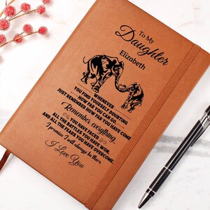 To My Daughter Personalized Leather Journal, Personalized Daughter Gifts, Custom Journal Notebook, Gift for Daughter image 9
