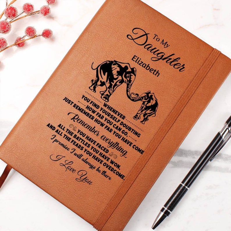 To My Daughter Personalized Leather Journal, Personalized Daughter Gifts, Custom Journal Notebook, Gift for Daughter image 9