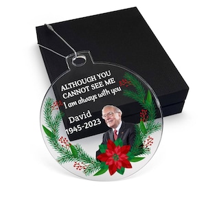 Personalized Acrylic Ornament, Birthday Gift Ornament, Custom Photo Name and Date Ornament, Unique Christmas Ornament,  Gift for him