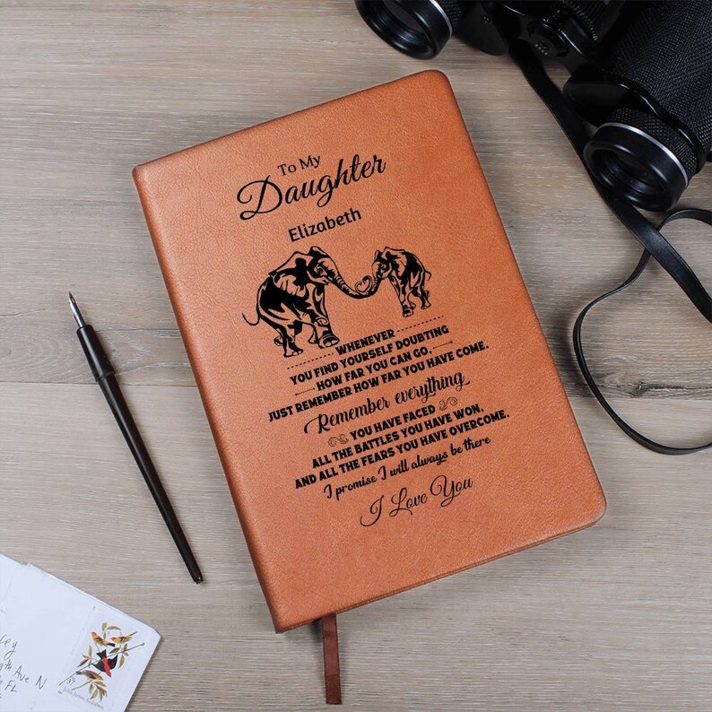 To My Daughter Personalized Leather Journal, Personalized Daughter Gifts, Custom Journal Notebook, Gift for Daughter image 10