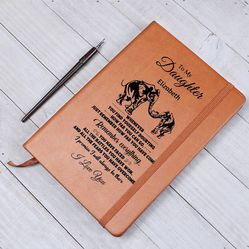 To My Daughter Personalized Leather Journal, Personalized Daughter Gifts, Custom Journal Notebook, Gift for Daughter image 7