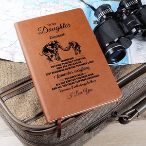 To My Daughter Personalized Leather Journal, Personalized Daughter Gifts, Custom Journal Notebook, Gift for Daughter image 6