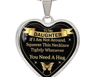 Daughter Necklace From Dad, Proud Message Card Father Forever Love Pendant Gold Jewelry Birthday Christmas Gift 18K Yellow Gold Finish / Standard Box - View #6