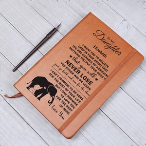 To My Daughter Personalized Leather Journal, Unique Gifts for Daughter, Daughter Gifts for Christmas, Custom Journal Notebook image 6
