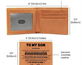 To My Son Wallet, Gift from Dad, Graduation Gift, Personalized Gift for Son, Birthday Gift, Love Dad, Loving Son Gift, Personalized Wallet