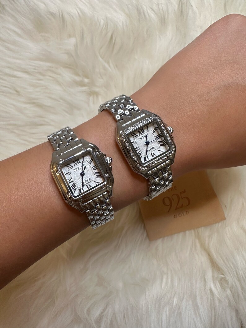 Silver Stainless Steel Rectangular Fashion Watch - Two Options