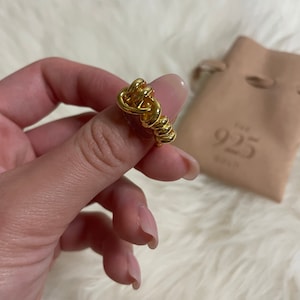 Durcheinander Wire Gold Ring | 925 Sterling Silber Gold Verstellbarer Ring