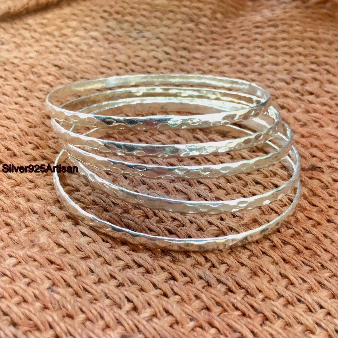 ⭐︎SALE⭐︎  Silver Bangle 925 925 Sterling Silver Bangle, Thick Heavy Silver Bangle, Set