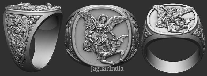 Archangel Saint Michael Signet Ring Christian Ring Scripture Ring