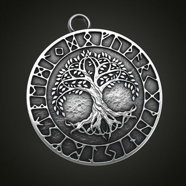 Pendentif arbre de vie celtique, bijoux celtiques en argent sterling 925, collier Yggdrasil, pendentif écossais arbre chardon celtique personnalisable