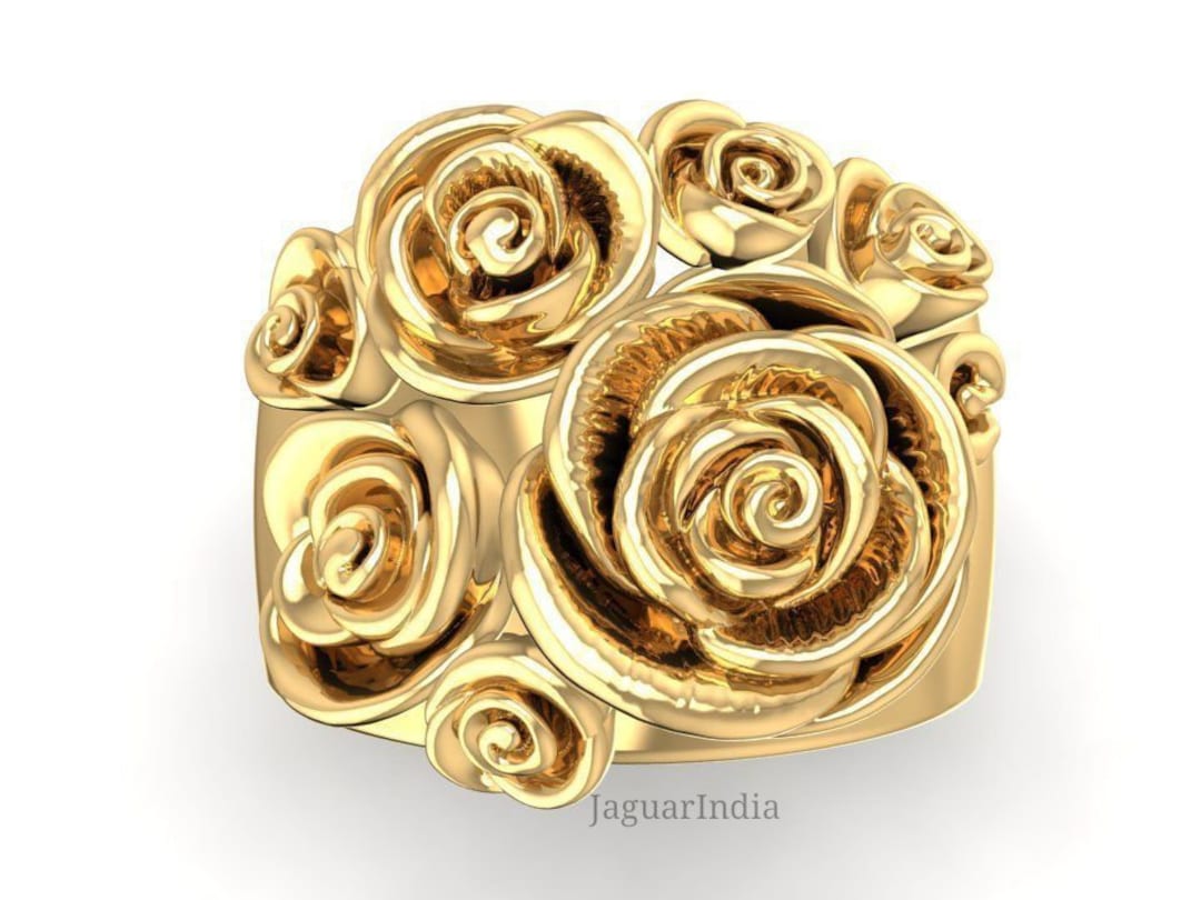 Sterling Silver Rose Ring With Leaves, Flower Ring, Silver Ring, Leaf Ring, Dainty Ring,rose